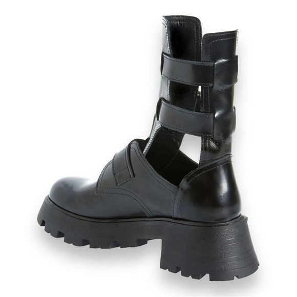 STEVE MADDEN Okara Buckle Cutout Platform Boot in Black Leather Size 7 NWOT - Picture 5 of 15